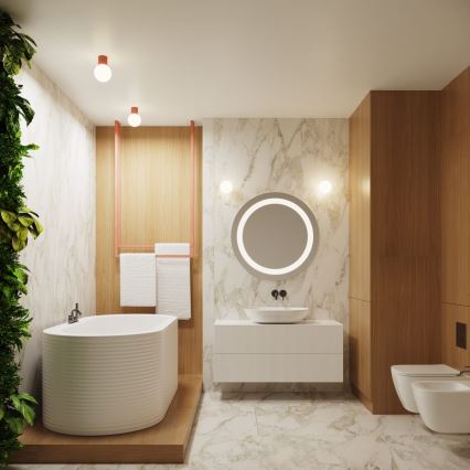 Væglampe til badeværelse HALO 1xG9/8W/230V diameter 12 cm IP44 lyserød