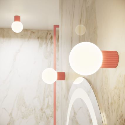 Væglampe til badeværelse HALO 1xG9/8W/230V diameter 12 cm IP44 lyserød