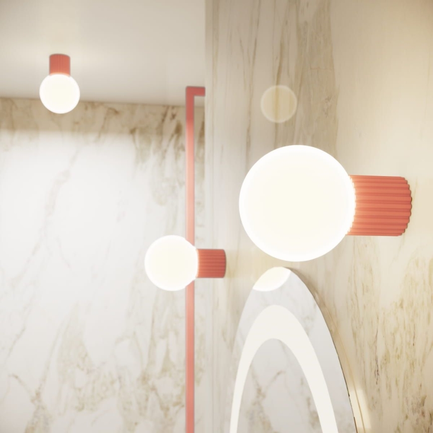 Væglampe til badeværelse HALO 1xG9/8W/230V diameter 12 cm IP44 lyserød