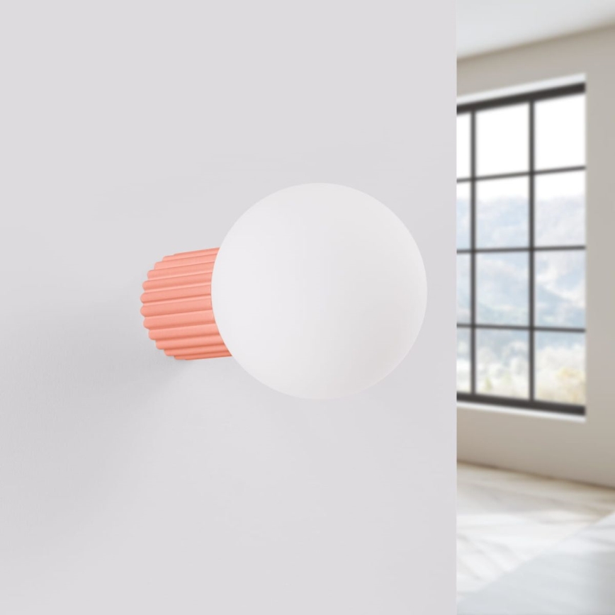 Væglampe til badeværelse HALO 1xG9/8W/230V diameter 12 cm IP44 lyserød