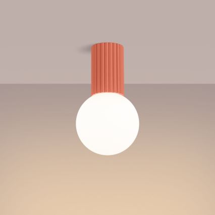 Loftlampe til badeværelse HALO 1xG9/8W/230V diameter 12 cm IP44 lyserød