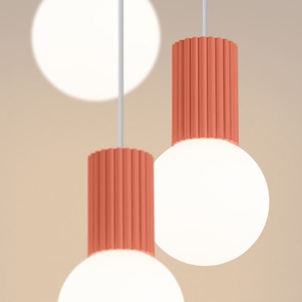 Pendel HALO 3xG9/8W/230V diameter 25 cm lyserød