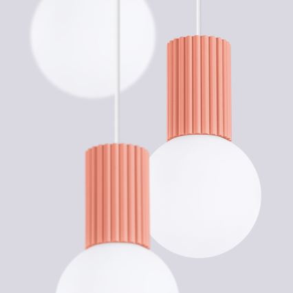 Pendel HALO 3xG9/8W/230V diameter 25 cm lyserød