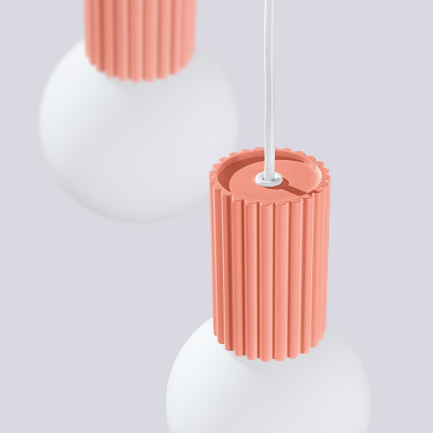Pendel HALO 3xG9/8W/230V diameter 25 cm lyserød