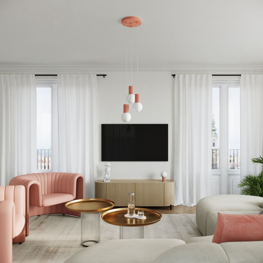 Bordlampe HALO 1xG9/8W/230V diameter 12 cm lyserød