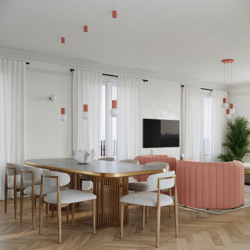 Bordlampe HALO 1xG9/8W/230V diameter 12 cm lyserød