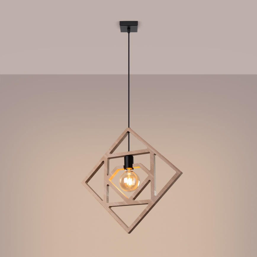 Pendel CARO 1xE27/15W/230V bøg