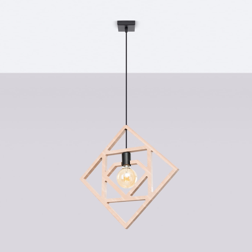 Pendel CARO 1xE27/15W/230V bøg