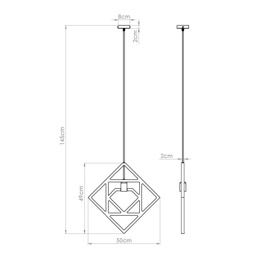 Pendel CARO 1xE27/15W/230V bøg