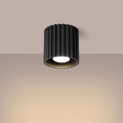 Spotarmatur AURA 1xGU10/10W/230V Ø 10 cm sort