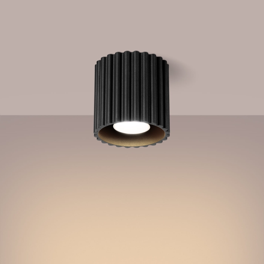 Spotarmatur AURA 1xGU10/10W/230V Ø 10 cm sort