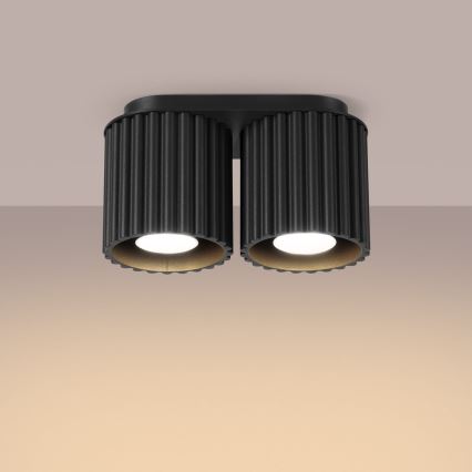 Spotlampe AURA 2x GU10/10W/230V sort