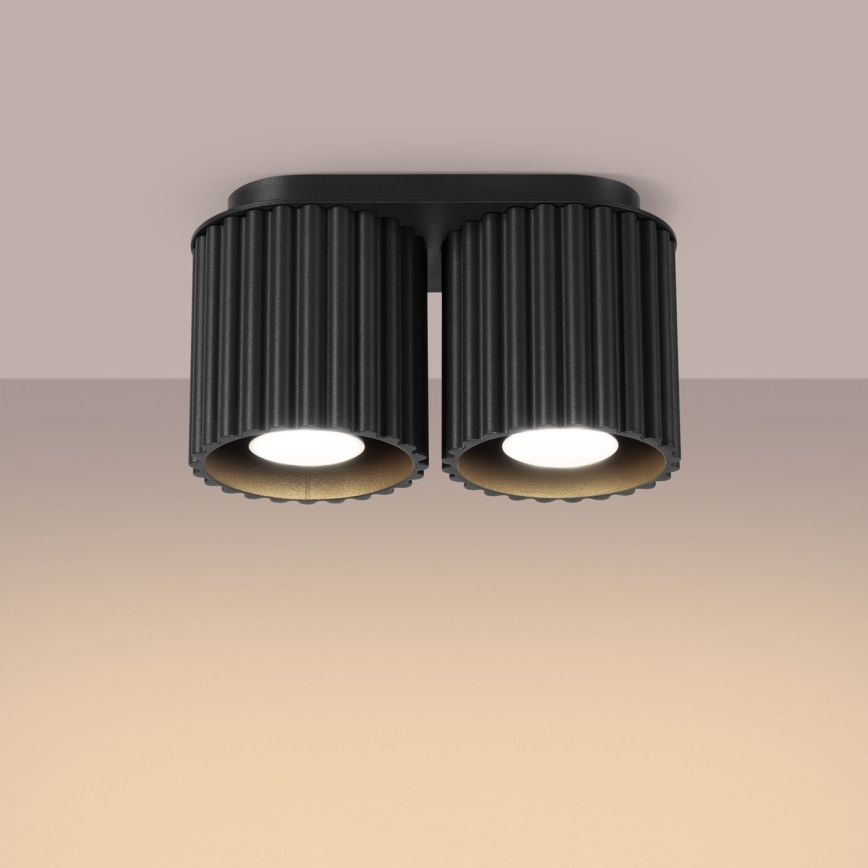 Spotlampe AURA 2x GU10/10W/230V sort