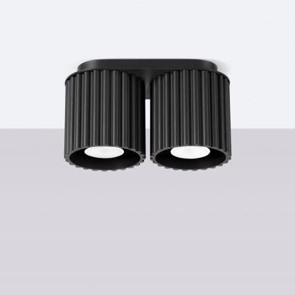 Spotlampe AURA 2x GU10/10W/230V sort