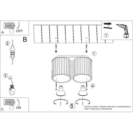 Spotlampe AURA 2xGU10/10W/230V cremefarvet