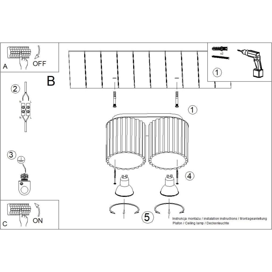 Spotlampe AURA 2xGU10/10W/230V blå