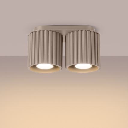 Spotlampe AURA 2xGU10/10W/230V taupe