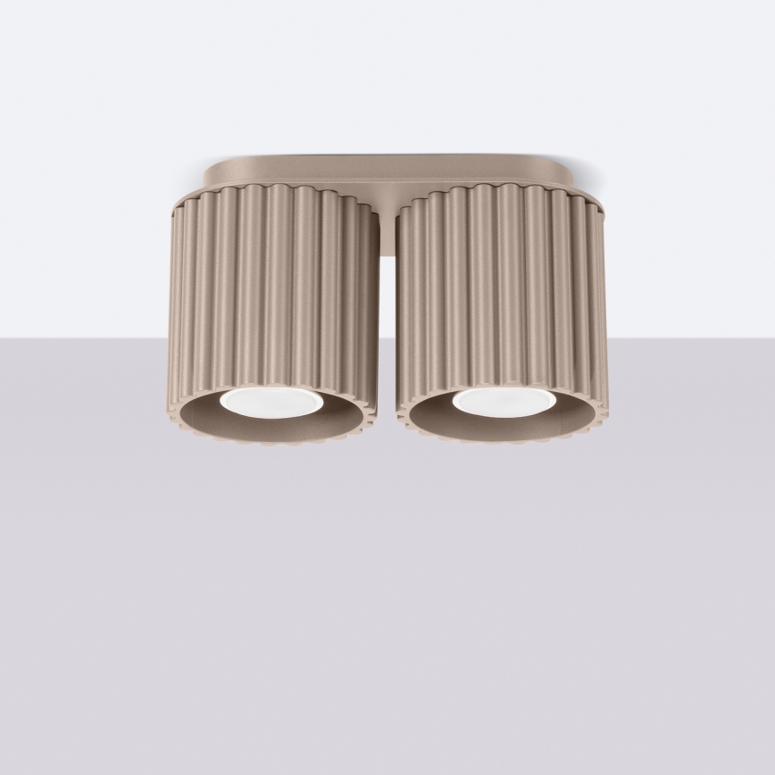 Spotlampe AURA 2xGU10/10W/230V taupe