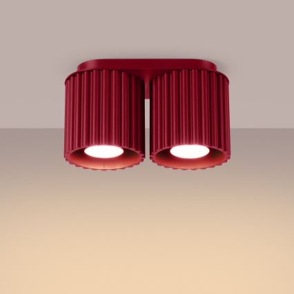 Spotlampe AURA 2xGU10/10W/230V rød