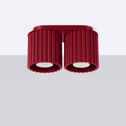 Spotlampe AURA 2xGU10/10W/230V rød