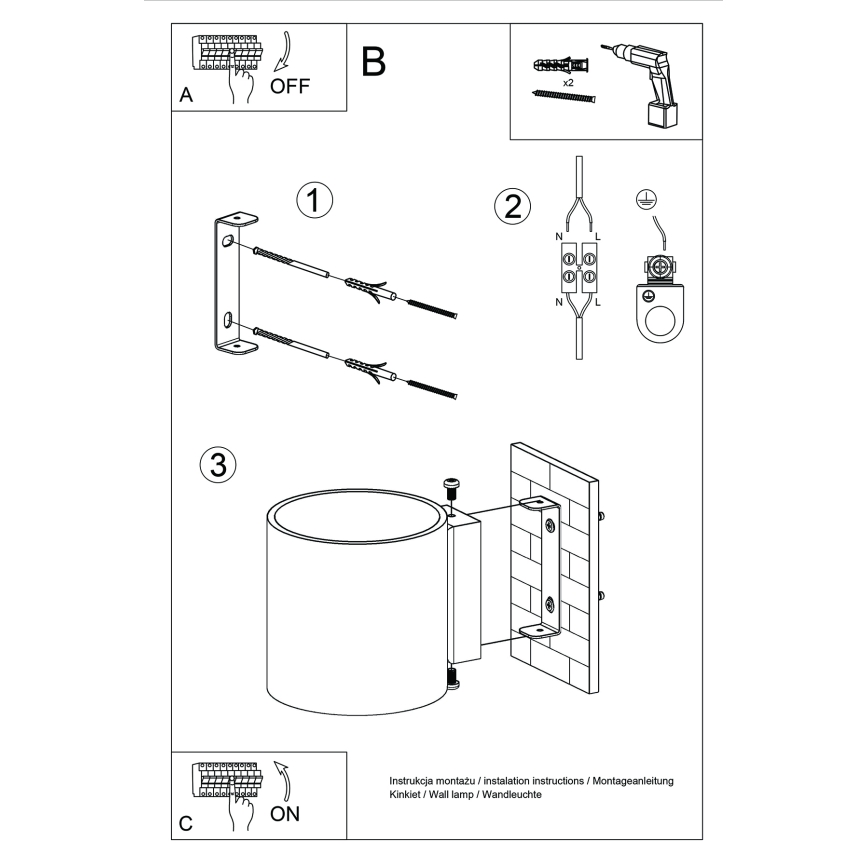 Vægspot ORBIS 1xG9/8W/230V beton/grøn