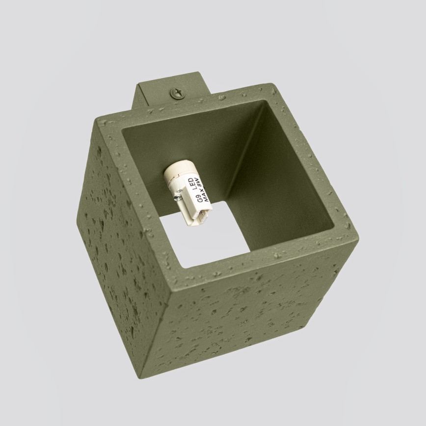 Vægspot QUAD 1xG9/8W/230V beton/grøn