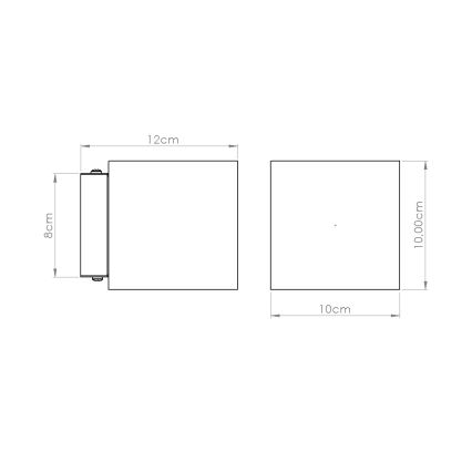 Vægspot QUAD 1xG9/8W/230V beton/creme