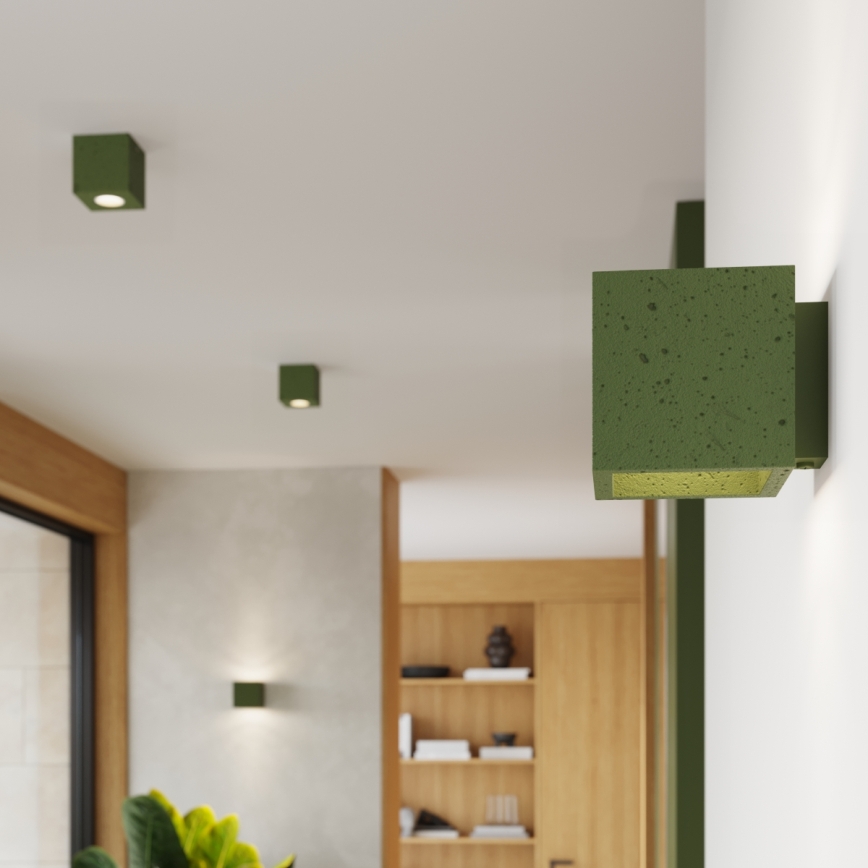 Spotlampe QUAD 1xGU10/10W/230V beton/grøn