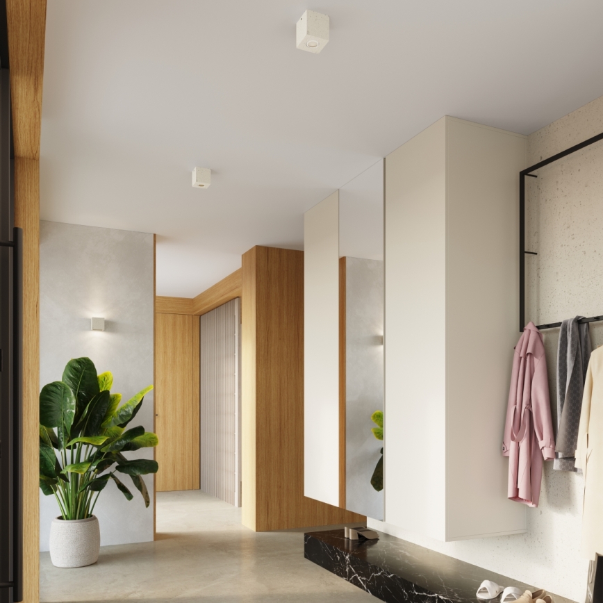 Spotlampe QUAD 1xGU10/10W/230V beton/cremefarvet