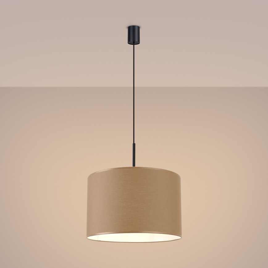 Pendel på ledning NEVIA 1xE27/15W/230V Ø 40 cm taupe