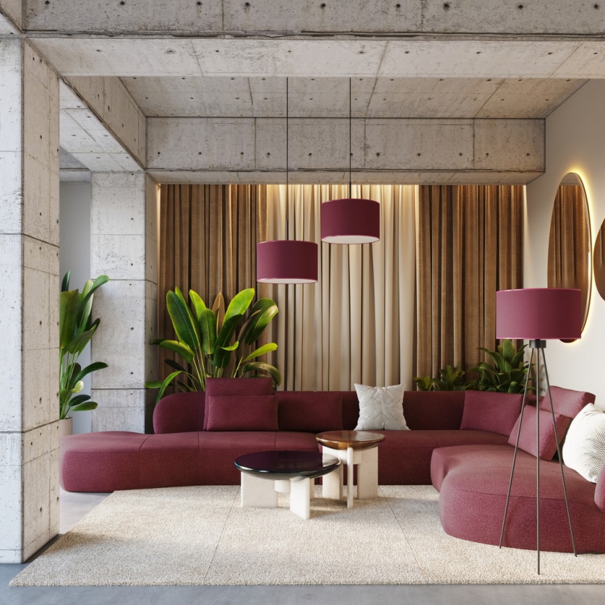 Pendel på ledning NEVIA 1xE27/15W/230V Ø 40 cm, rød