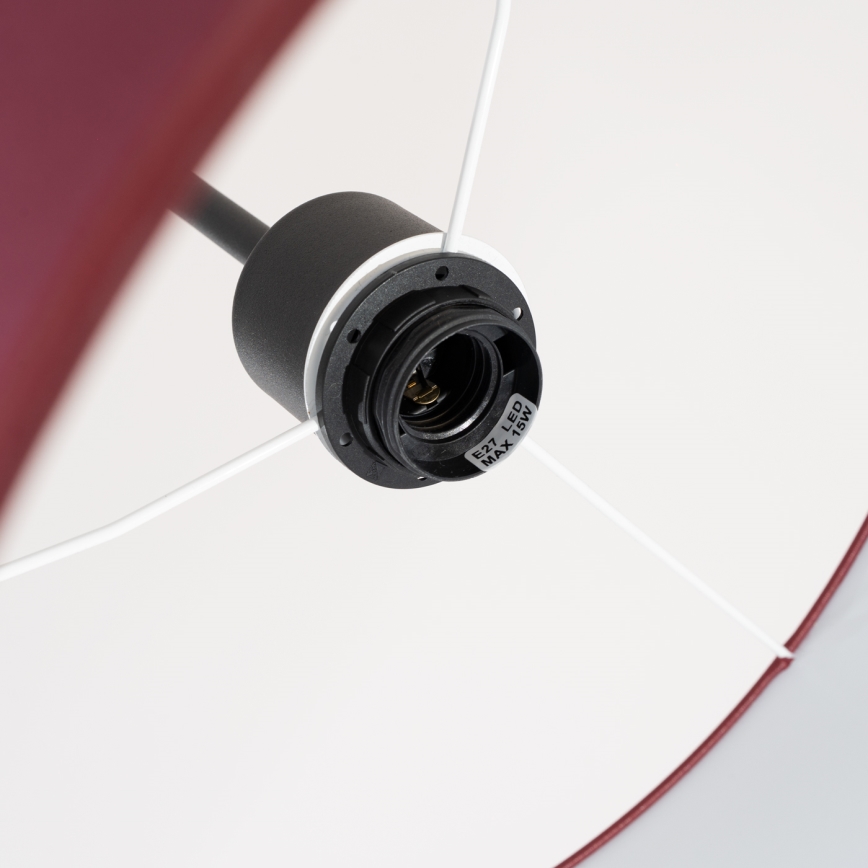 Pendel på ledning NEVIA 1xE27/15W/230V Ø 40 cm, rød