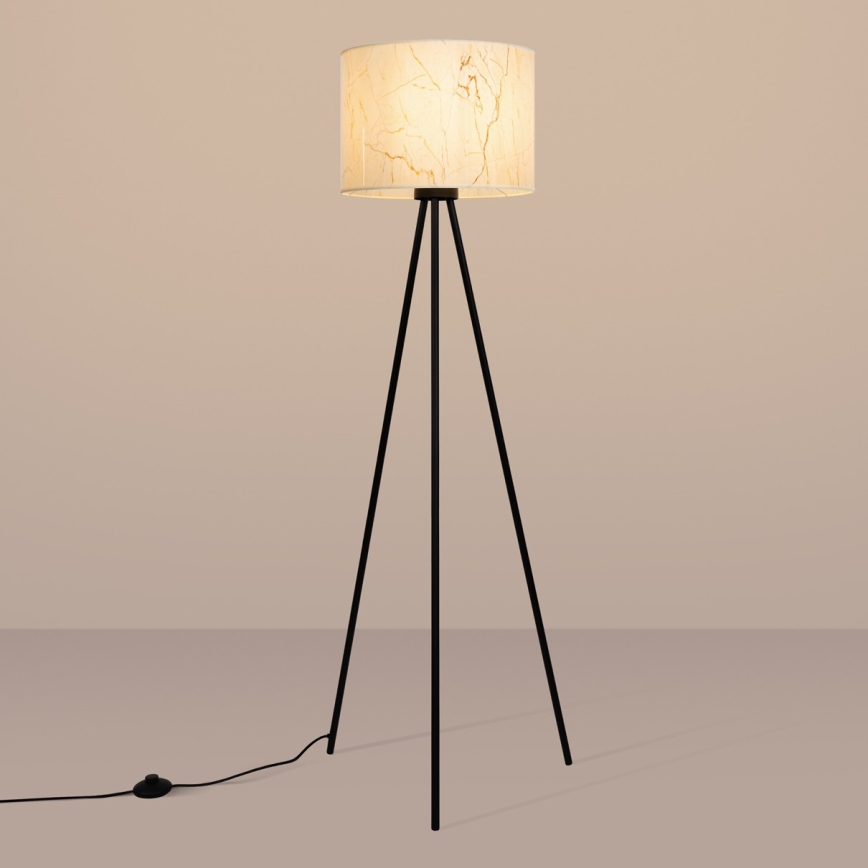 Gulvlampe NEVIA 1xE27/15W/230V beige/marmorfinish