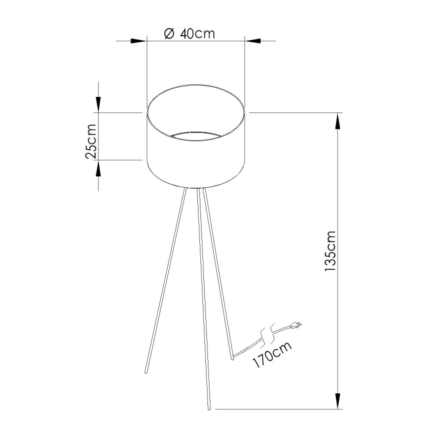 Gulvlampe NEVIA 1xE27/15W/230V beige/marmorfinish