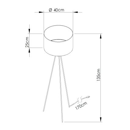 Gulvlampe NEVIA 1xE27/15W/230V blå