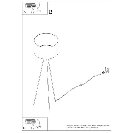 Gulvlampe NEVIA 1xE27/15W/230V blå