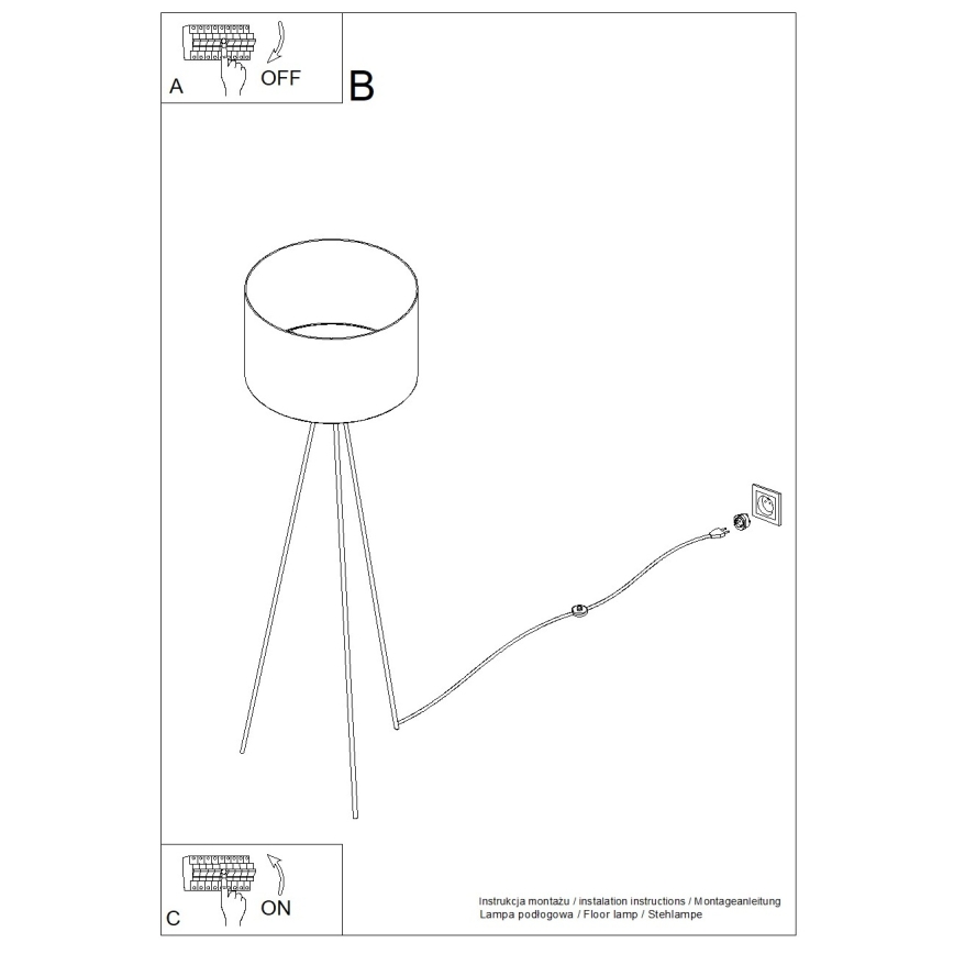 Gulvlampe NEVIA 1xE27/15W/230V blå