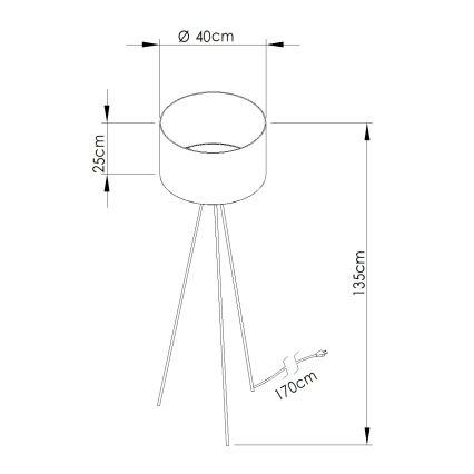 Gulvlampe NEVIA 1xE27/15W/230V rød