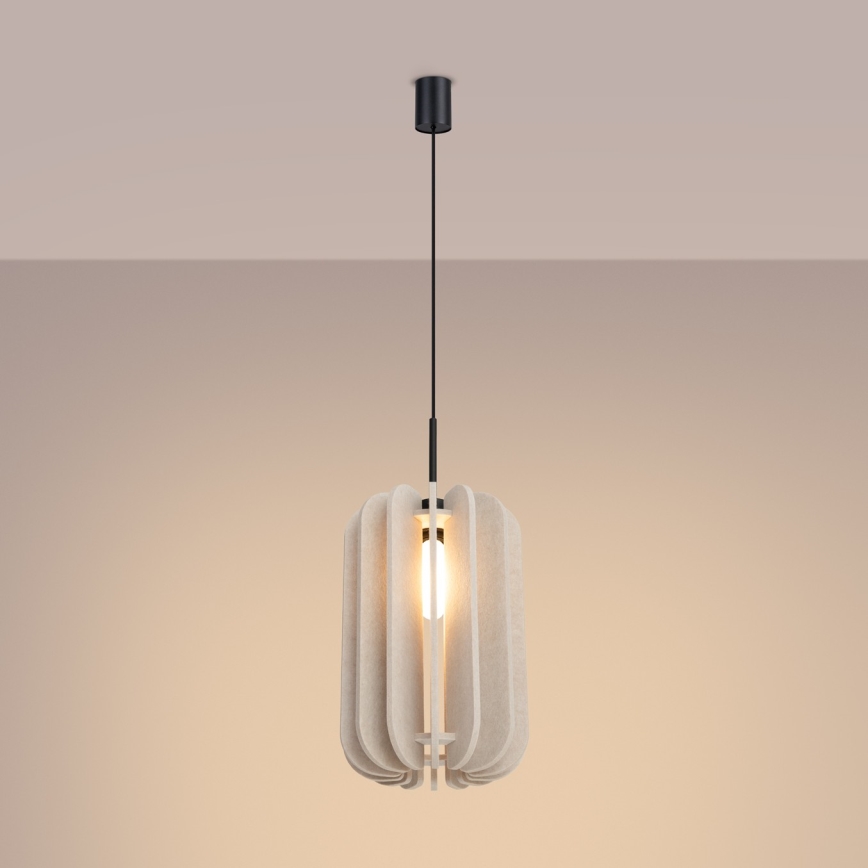 Pendel på ledning MULA 1xE27/15W/230V Ø 27 cm cremefarvet
