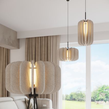 Pendel på ledning MULA 1xE27/15W/230V Ø 27 cm cremefarvet