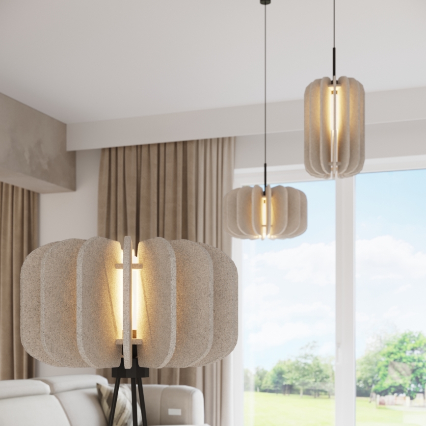 Pendel på ledning MULA 1xE27/15W/230V Ø 27 cm cremefarvet