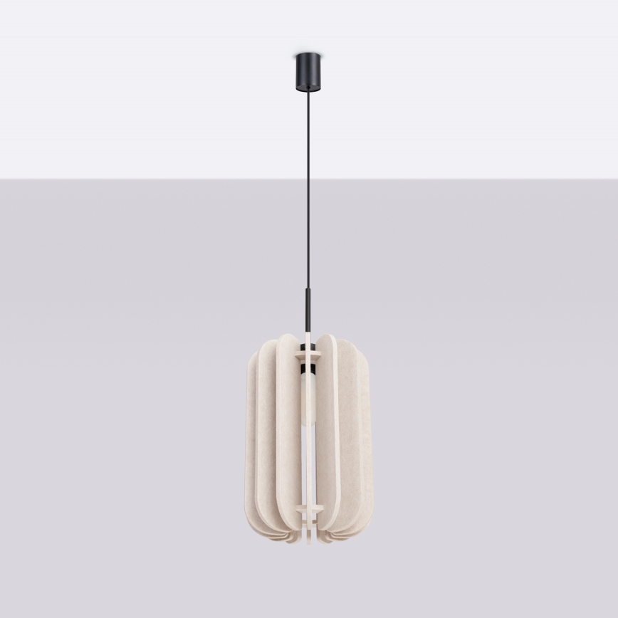 Pendel på ledning MULA 1xE27/15W/230V Ø 27 cm cremefarvet