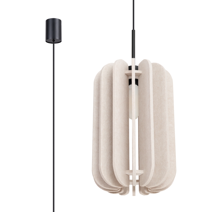 Pendel på ledning MULA 1xE27/15W/230V Ø 27 cm cremefarvet