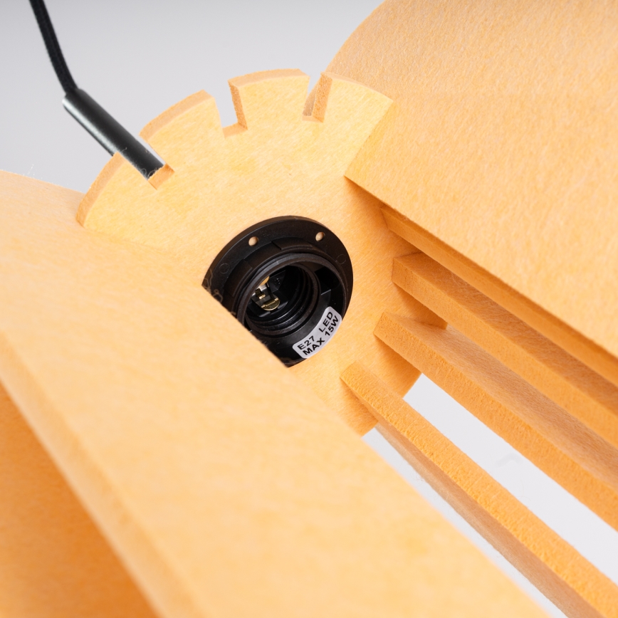 Pendel på ledning MULA 1xE27/15W/230V Ø 27 cm gul