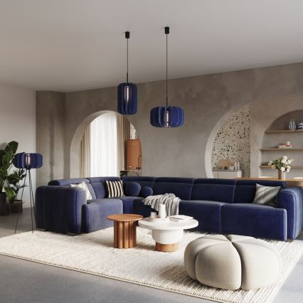 Pendel på kabel MULA 1xE27/15W/230V Ø 27 cm blå