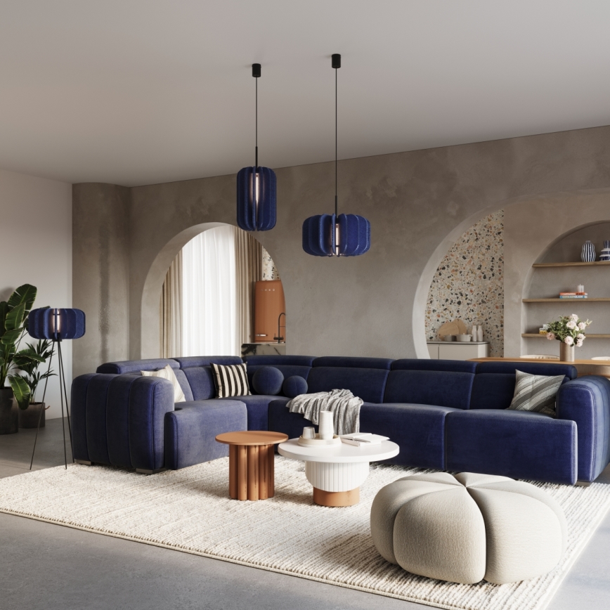 Pendel på kabel MULA 1xE27/15W/230V Ø 27 cm blå