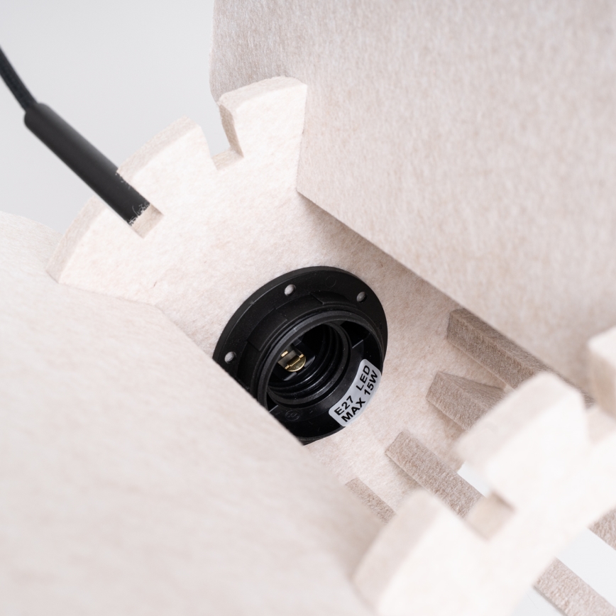 Pendel på kabel MULA 1xE27/15W/230V Ø 45 cm cremefarvet