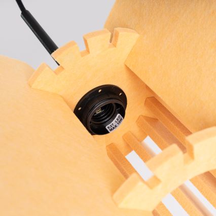 Pendel på ledning MULA 1xE27/15W/230V Ø 45 cm gul