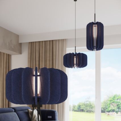 Pendel med kabel MULA 1xE27/15W/230V Ø 45 cm blå