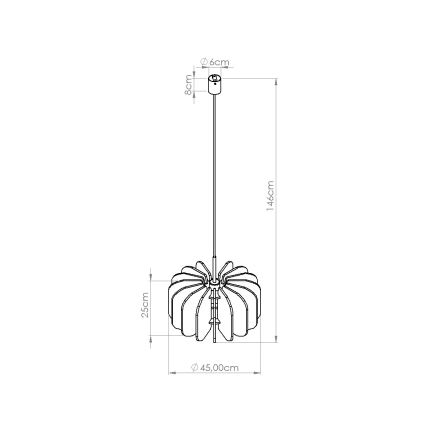 Pendel med kabel MULA 1xE27/15W/230V Ø 45 cm blå